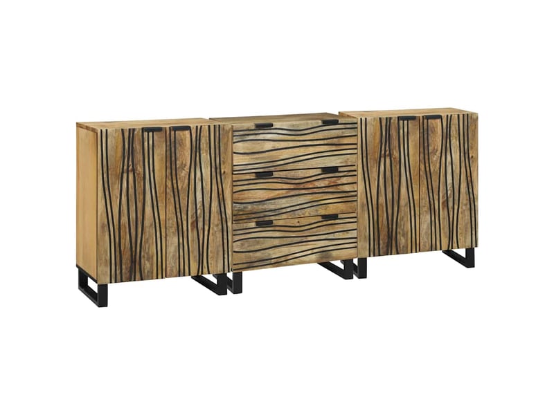 Ensemble de buffet - bahut - meuble de rangement 3 pc naturel 180 x 33 x 75 cm - Conforama B