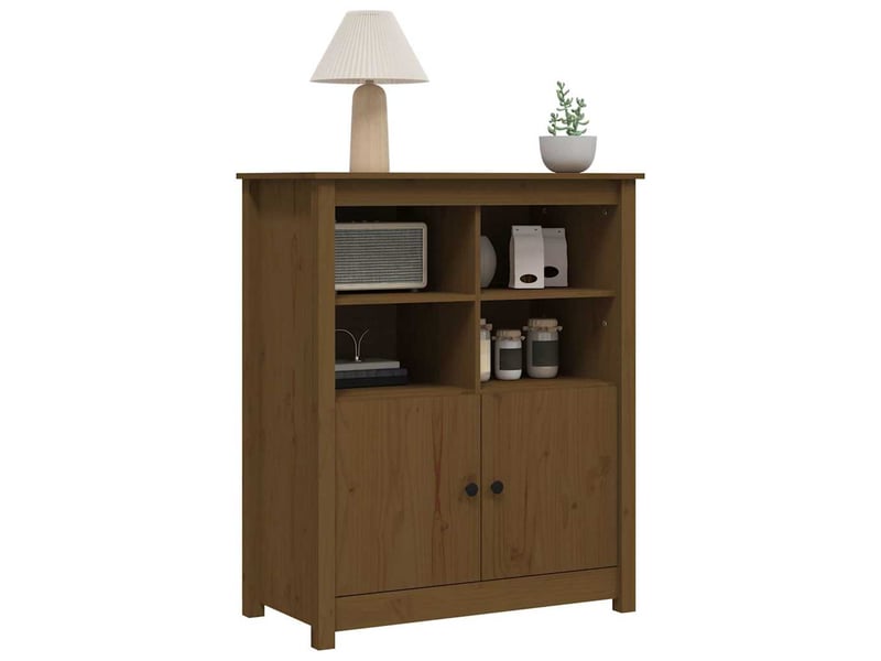  Buffet - bahut - meuble de rangement marron miel 83x41,5x100 cm bois massif de pin  - Conforama D