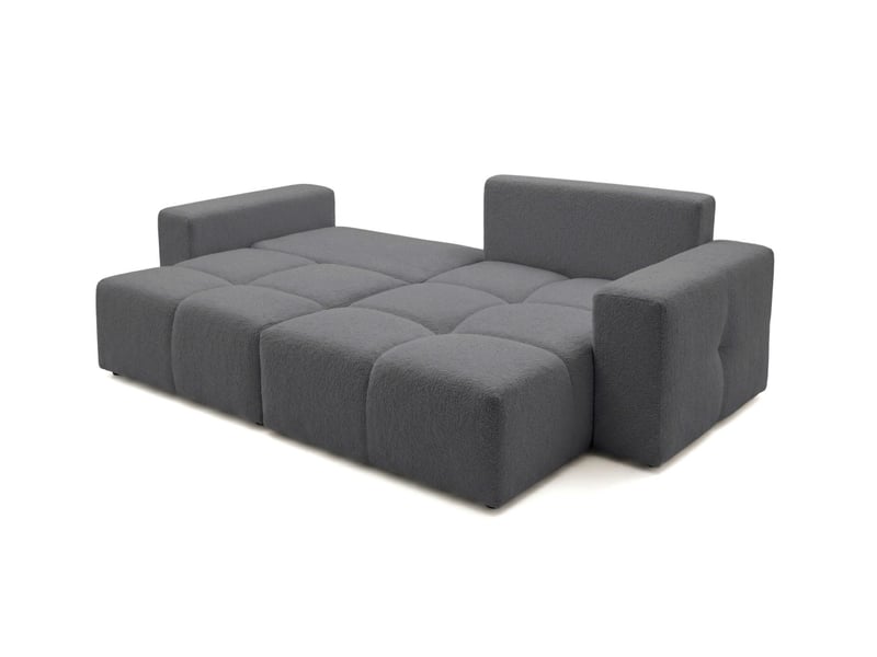  Celine - canapé d'angle convertible et réversible 4 places en bouclette  - Conforama C