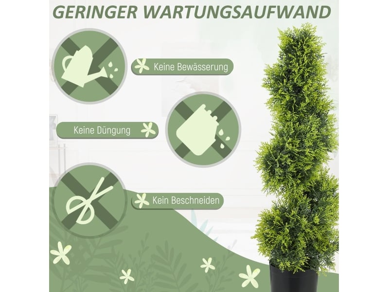  Cyprès artificiel spirale 90 cm – vert – 693 feuilles pe, décor intérieur et extérieur sans entretien  - Conforama E