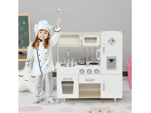 Cuisine jouet enfant 74 x 30 x 81 cm – blanche – évier, plaques à induction et rangements dès 3 ans