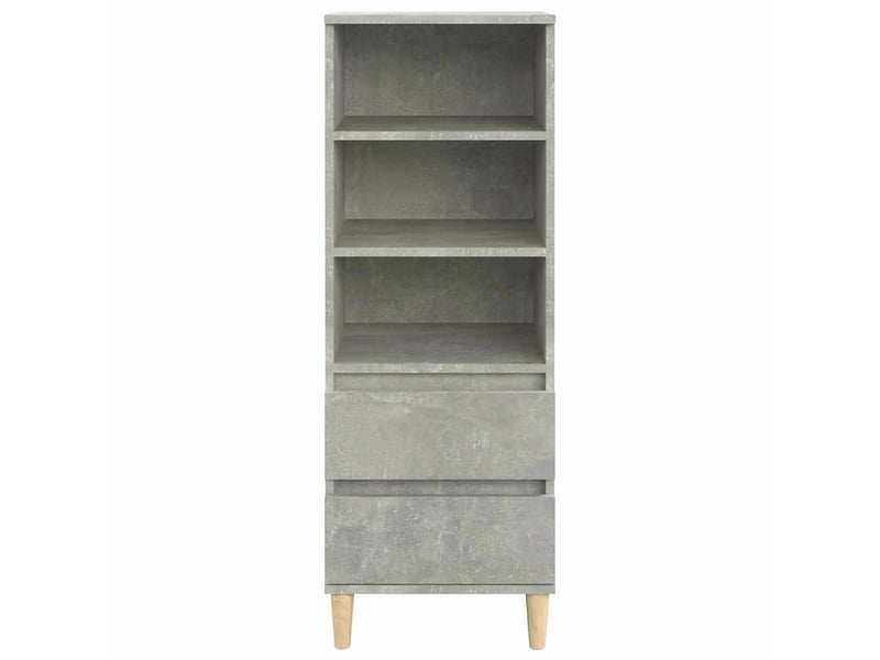  Buffet haut - bahut - meuble de rangement gris béton 40x36x110 cm bois d'ingénierie  - Conforama C