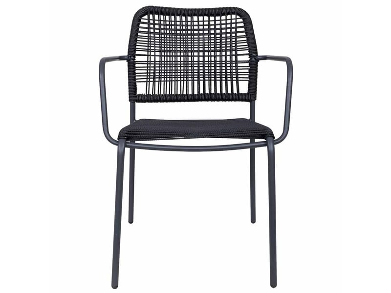  Chaise en métal avec corde noire 54x62x80 cm h  - Conforama B