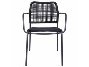 Chaise en métal avec corde noire 54x62x80 cm h