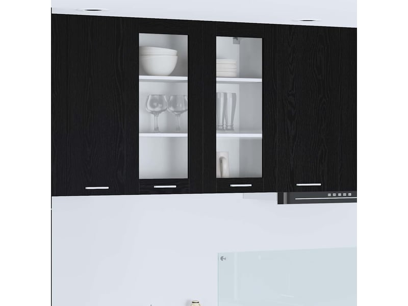  Meuble de rangement, armoire suspendue chêne noir 80x31x80cm bois d'ingénierie shl6652  - Conforama B