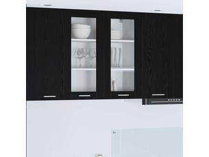 Meuble de rangement, armoire suspendue chêne noir 80x31x80cm bois d'ingénierie shl6652