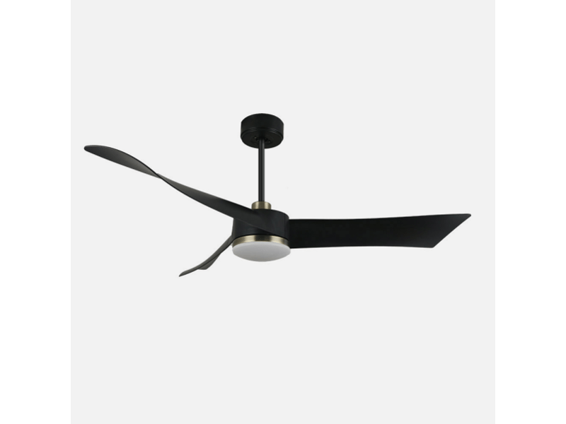 Ventilateur de plafond fabrilamp tempel dc noircuir 3 pales 132 cm 6 vitesses led 26 w télécommande 187491373 - Conforama E