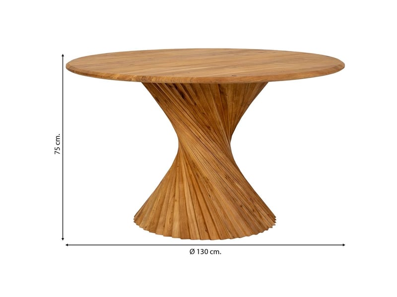 Table à manger en bois brun clair 130x130x75h cm - Conforama C