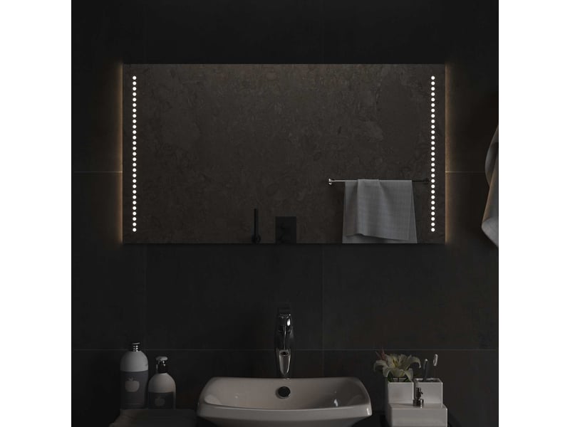  Miroir de salle de bain, miroir de toilette led transparent 90 x 50 cm verre trempé cf62630  - Conforama C