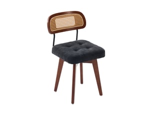 Chaise de salle à manger pivotante 360° lot de 2 chenille noire evryae