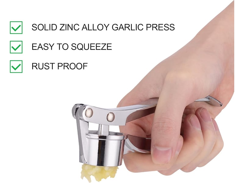 1 presse-ail de cuisine en alliage de zinc 15,5 x 3 x 4 cm, broyeur de gingembre, hachoir à ail, hachoir à ail convivial, facile à nettoyer et durable - Conforama B