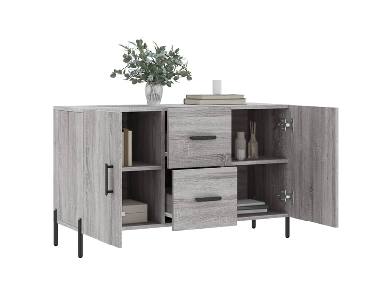 Buffet - bahut - meuble de rangement sonoma gris 100x36x60 cm bois d'ingénierie  - Conforama D