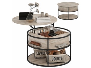 Table basse rond(e) coloris bois clair - 80 cmx80 cm
