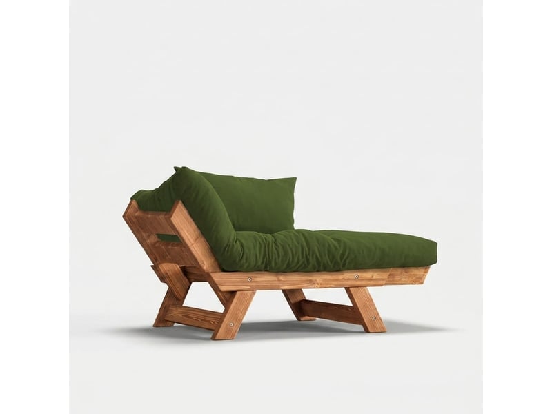 Canapé-lit elara en bois et lin imperméable - vert foncé - Conforama C