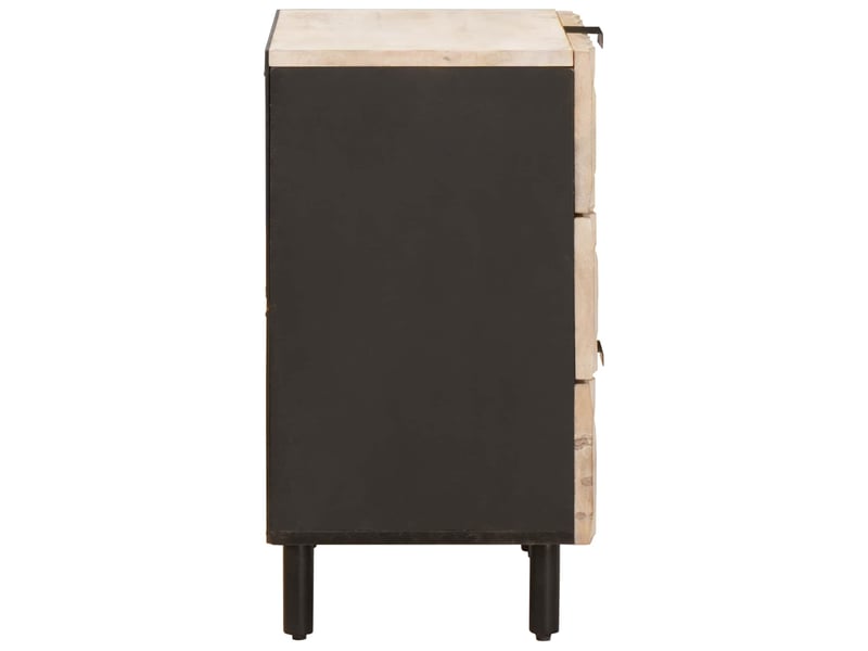  Table de chevet blanc 50 x 33 x 62 cm bois de mangue massif  - Conforama D