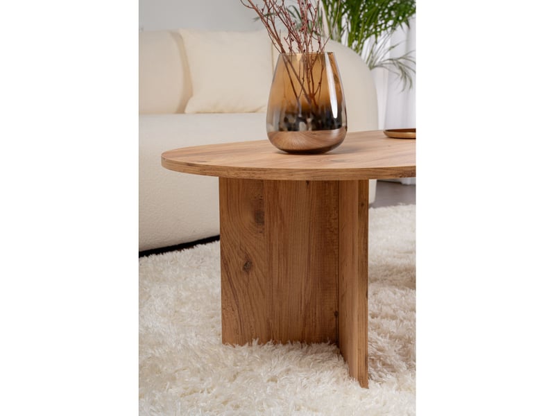  Table basse de salon en bois mdf mélaminé pin atlantique 119 x 60 x 40 cm  - Conforama D