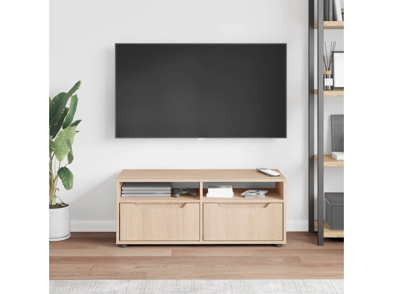  Meuble tv - banc tv - meuble de rangement visnes chêne sonoma 100x40x38 cm bois d'ingénierie  - Conforama C