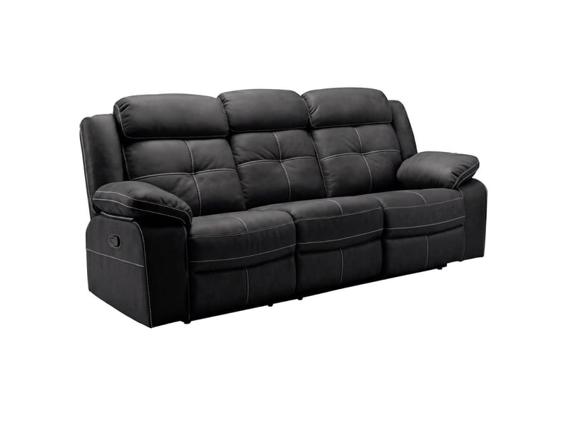  Canapé 3 places relax manuel tissu aspect peau gris - adolis ADOLIS - Conforama A