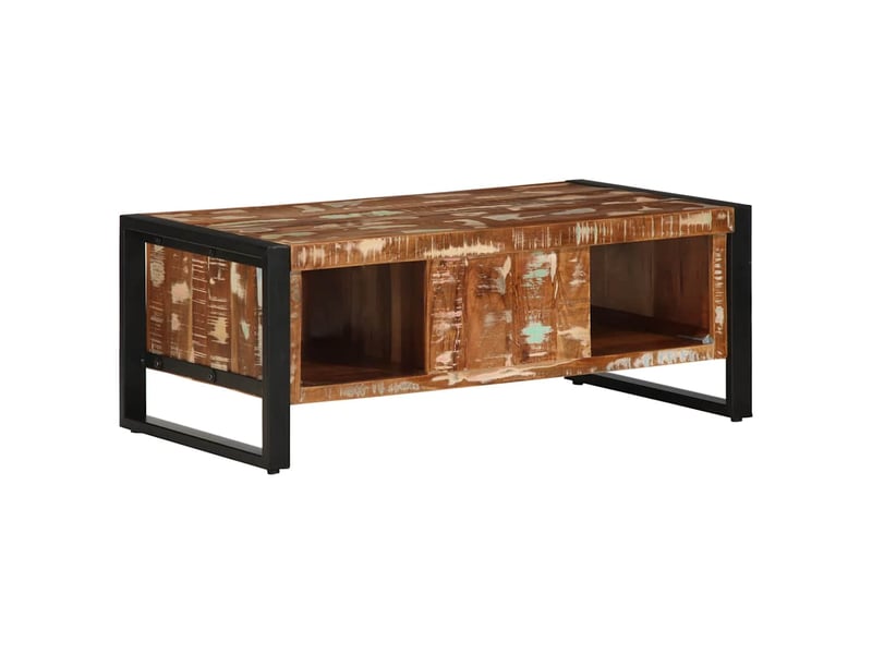  Table basse - table de salon - table à thé multicolore 90x50x36 cm bois de récupération massif  - Conforama E