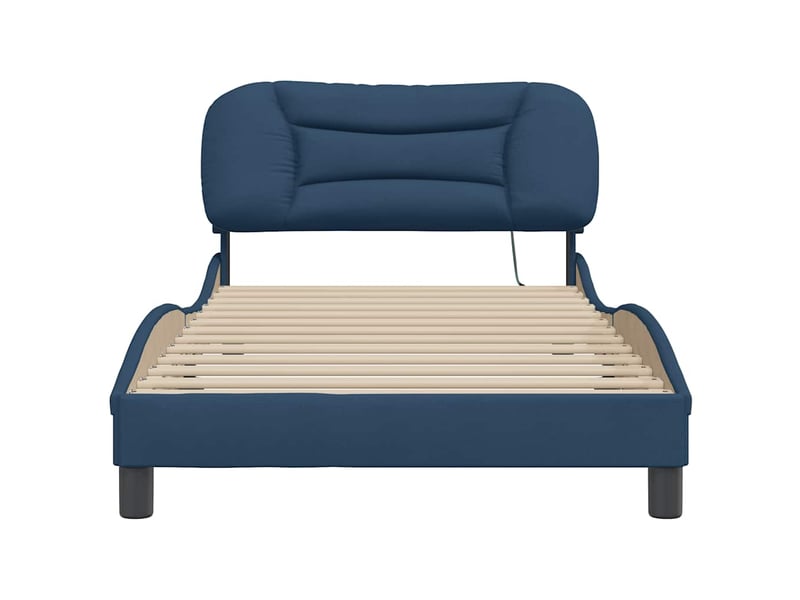  Lit simple- lit adulte -  cadre de lit sans matelas hvar bleu 100x200 cm tissu  - Conforama C