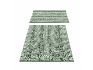 Lot de 2 tapis de bain en chenille absorbants - 50 x 80 + 43 x 61