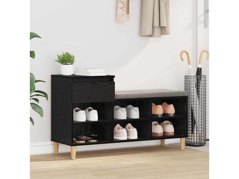  Banc à chaussures, meuble à chaussures 102x36x60 cm bois d'ingénierie shl8368  - Conforama B