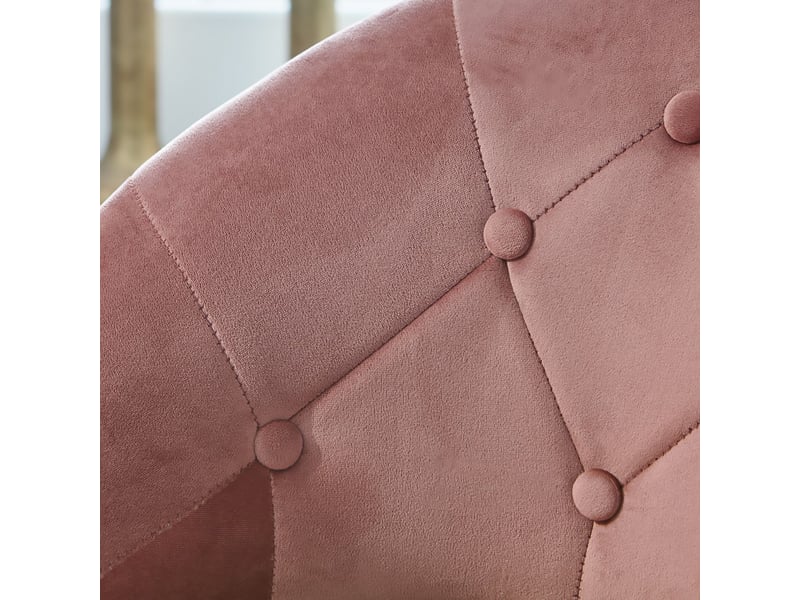 Chaise de bureau pivotante 67x62x80100 cm en velours rose - Conforama D