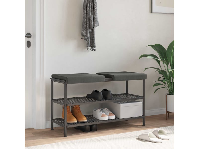 Lot de 2 coussins de banc, coussins d'assise, coussins pour chaisecanapé velours côtelé gris foncé profondeur 35 cm cf52534 - Conforama B