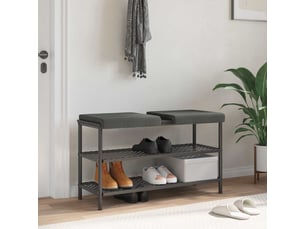 Lot de 2 coussins de banc, coussins d'assise, coussins pour chaisecanapé velours côtelé gris foncé profondeur 35 cm cf52534