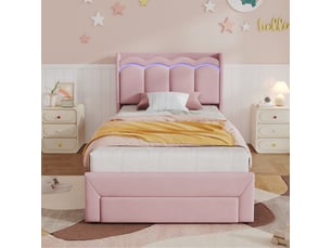 Lit avec rangement 90x200 cm <strong>HAUSS SPOLE</strong>  <strong></strong> coloris rose