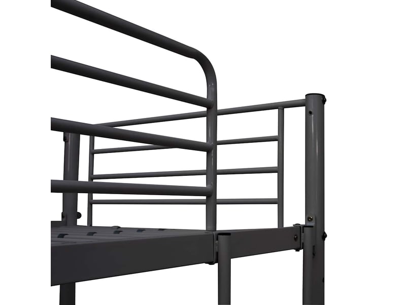  Lit superposé enfant, lit simple avec table sans matelas gris métal 90x200 cm  - Conforama E