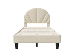 Lit simple 90x200 cm FEEOHOME coloris beige