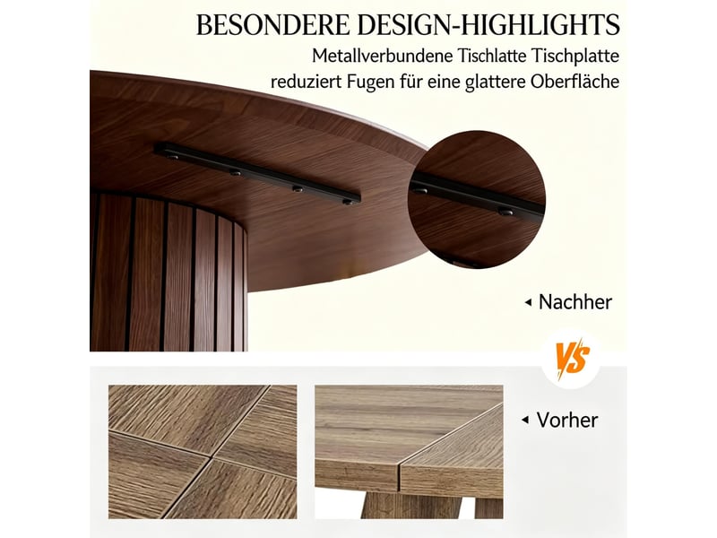  Table à manger ronde fonctionnelle, table minimaliste, design épuré  - Conforama D