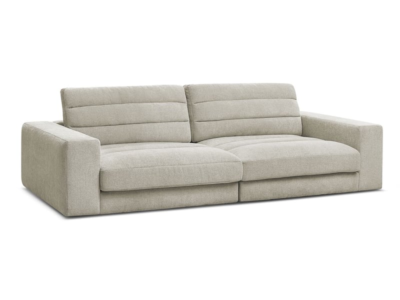  Bobochic canapé droit fixe 3 places sierra tissu texturé taupe SIERRA - Conforama A