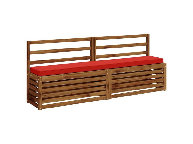 Lot de 2 coussins de banc, coussins d'assise vught 100 % polyester rouge cf58544 - Conforama C
