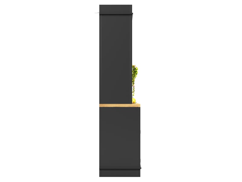 Buffet haut 107x43x184 cm, grand meuble rangement cuisine avec plaque de travail et rangements multiples - Conforama A