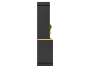 Buffet haut 107x43x184 cm, grand meuble rangement cuisine avec plaque de travail et rangements multiples