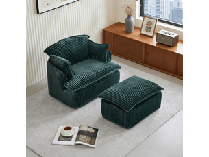 Fauteuil fixe <strong>STILVORA</strong> <strong></strong> Velours côtelé vert vendu A l'unité
