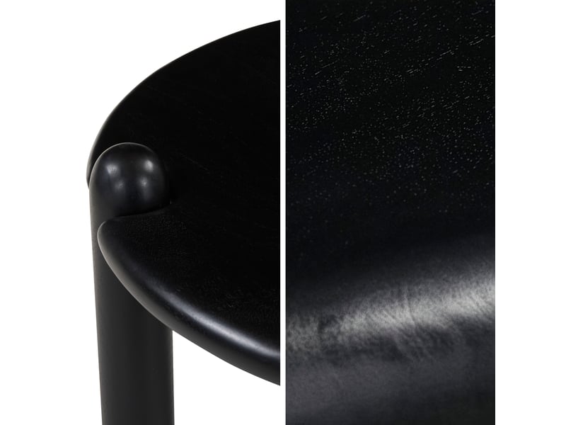  Table basse ronde en bois de manguier massif noire tori  - Conforama D