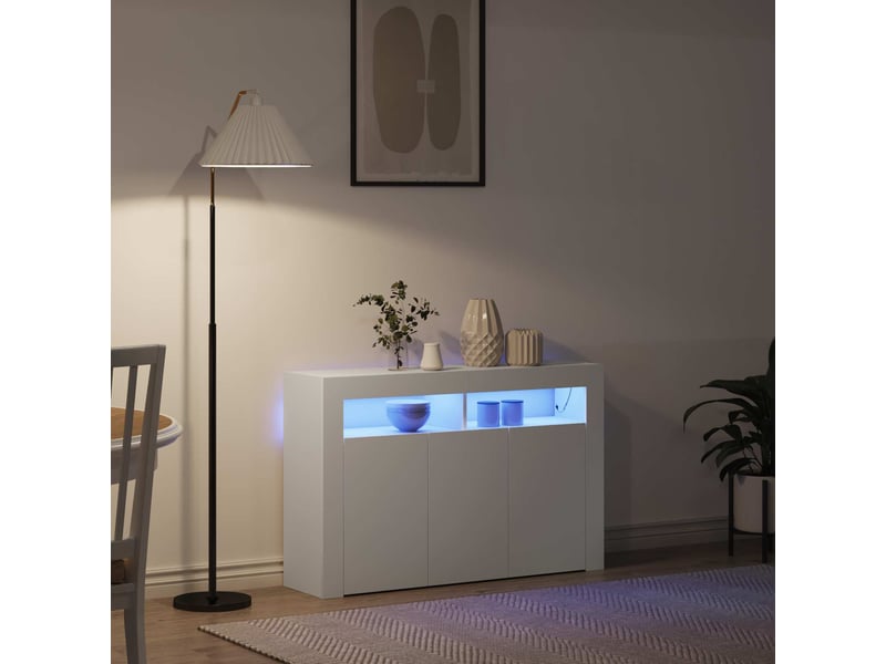  Buffet - bahut - meuble de rangement blanc 116 x 30 x 75 cm bois d'ingénierie  - Conforama E
