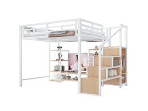 Lit mezzanine 140x200 cm VIVRYN   coloris blanc