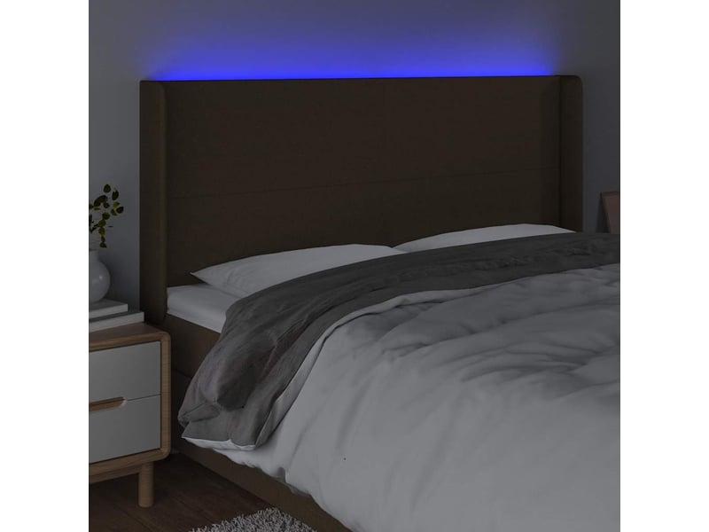  Tête de lit à led, décoration murale marron foncé 163x16x118128 cm tissu shl16093  - Conforama D