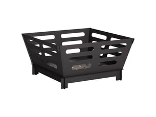 Brasero exterieur, foyer de cheminée noir 60x60x30 cm acier shl96681