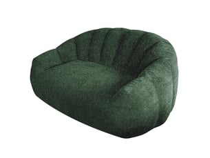 Canapé poire 140x98x61cm, grand format, forme patte d'ours, assise, confort, flanelle souple, garnissage mousse, vert