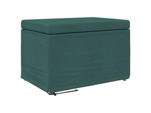 Tabouret bas, ottoman vert foncé 61x41x40 cm tissu et bois stratifié