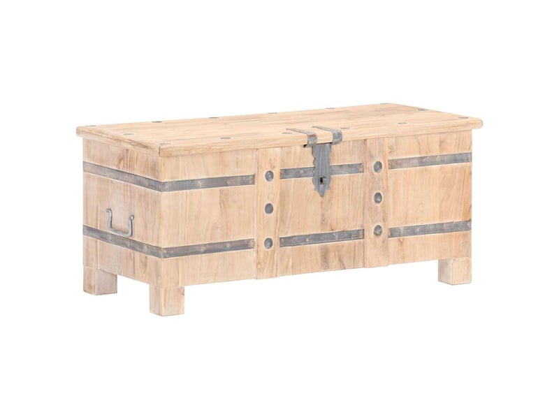 Coffre de rangement 90x40x40 cm bois d'acacia solide shl42597 - Conforama B