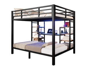 Lit superposé 90x200 cm OKWISH   coloris noir
