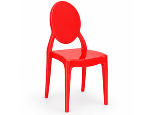 Chaise de salle à manger transparent - arthur rouge