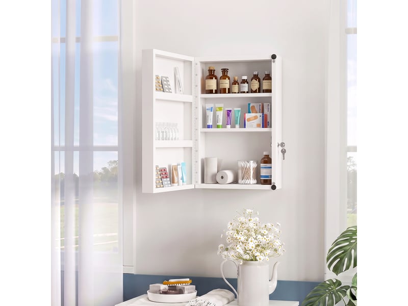  Armoire à pharmacie verrouillable à 6 étagères pour la cuisine ou le couloir  - Conforama C
