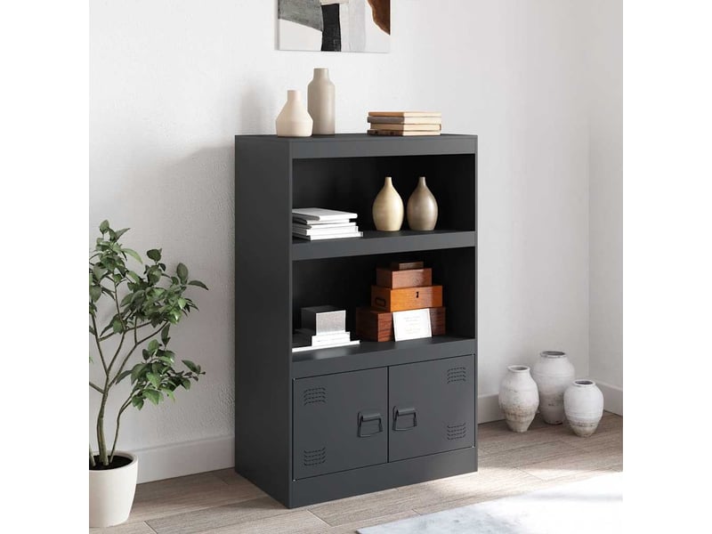  Buffet - bahut - meuble de rangement anthracite 67x39x107 cm acier  - Conforama C